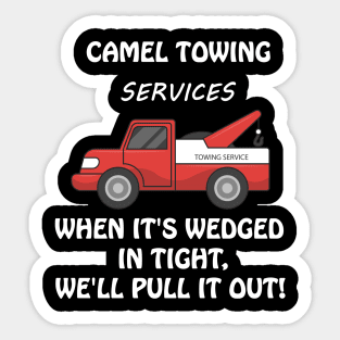 Funny Camel Towing Services T-Shirt Sticker